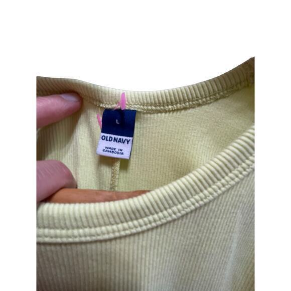 Old Navy Chartreuse Color Fitted Rib-Knit Tank Mini Dress Size Large - Picture 4 of 7